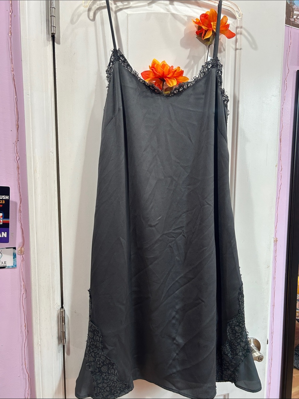 Banana Republic Charcoal Grey Slip Dress